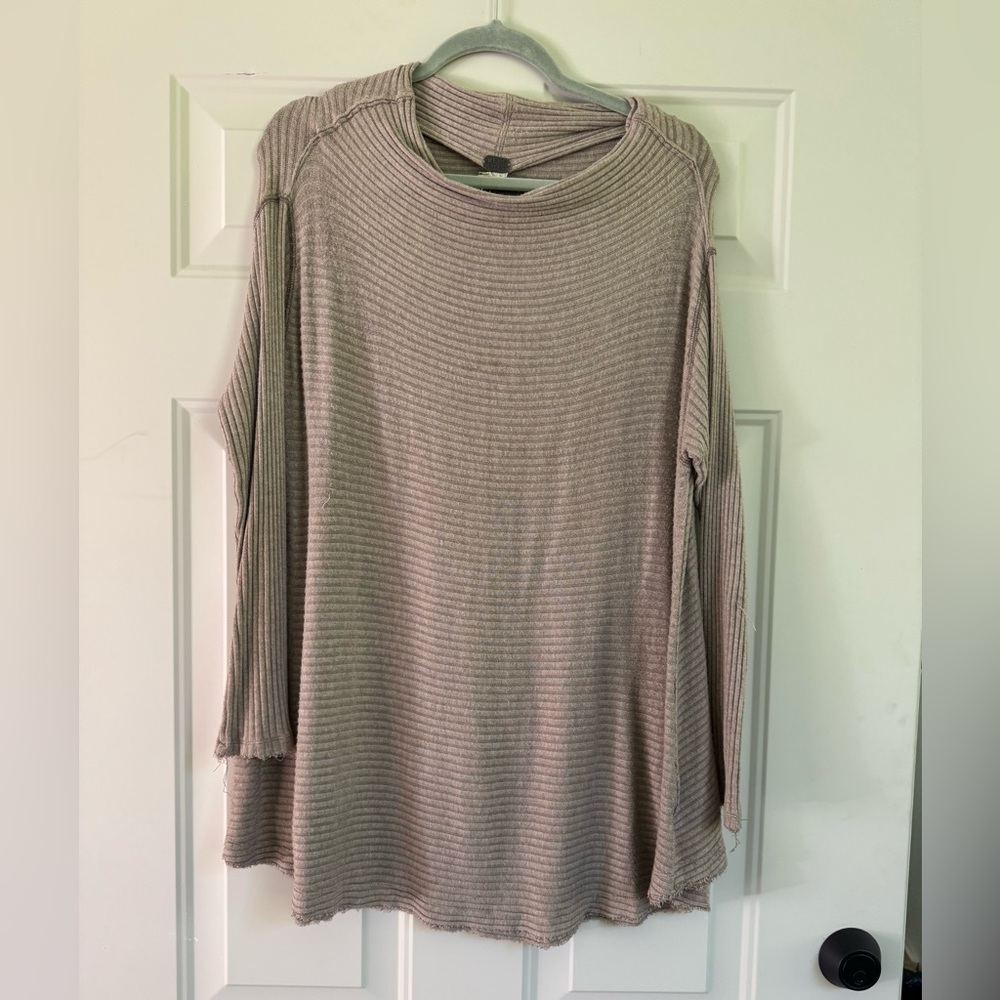 We The Free Ribbed Knit Top in Taupe